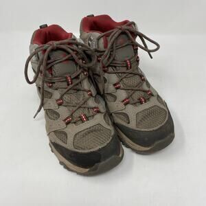 Merrell Boys Waterproof Hiking Trail Boots Shoes 2.5 Brown High Top Leather